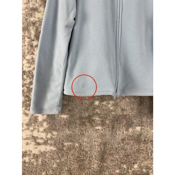 Express Size M Mock Neck Full Zip Sweater Jacket Blue Long Sleeve Stretch Pocket - Picture 2 of 9